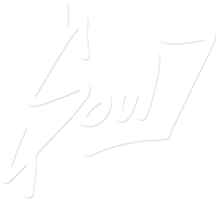 a white logo with the word soul on it